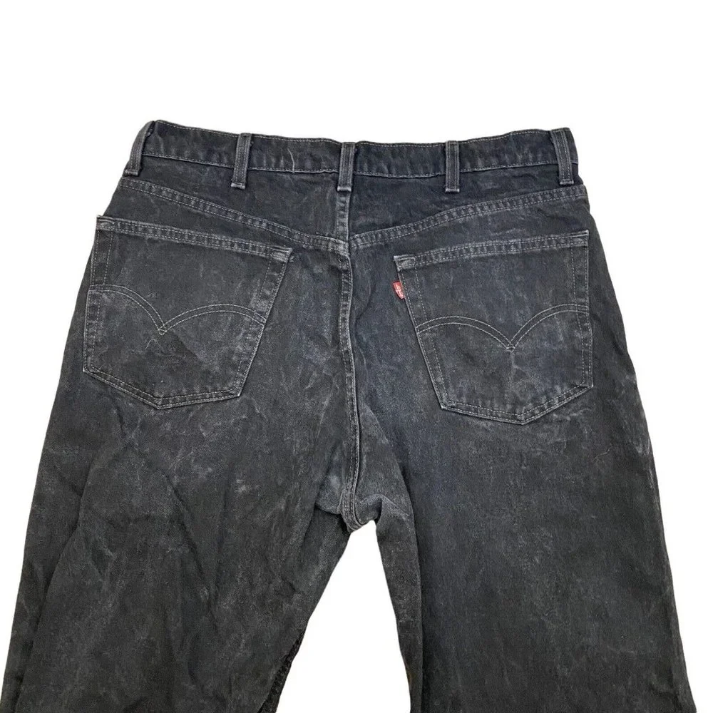 Vintage 90s Levi's 550 Black Denim‎ Jeans Relaxed Fit Made in USA Men's 40x30